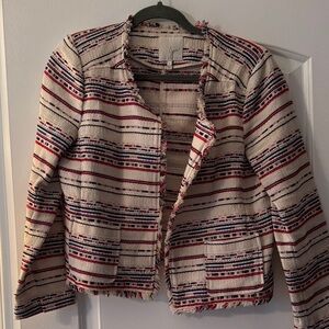 Joie Red and Blue Striped Blazer